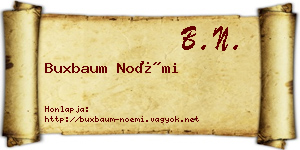 Buxbaum Noémi névjegykártya